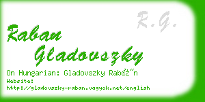 raban gladovszky business card